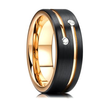 Anel Masculino de Aço Inoxidável 12319 Preto, Tamanho 9