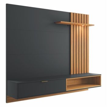 Rack Ripado TV Rectangular 1350mm x 1200mm x 300mm, Preto