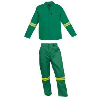Uniforme com Faixa Reflectiva, Azul Royal-XL-Verde