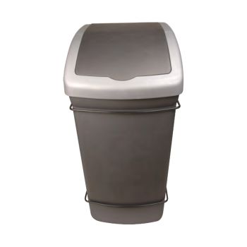 Balde de Lixo com Tampa Basculante Cinza, 46 L