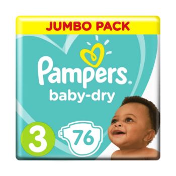 Fraldas Pampers Baby Dry 3, 76 un