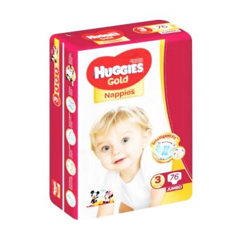 Fraldas Huggies Gold Nappies Tamanho 3, 76 un