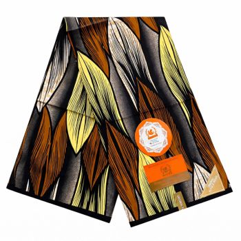 Capulana Africana Folhas Elegantes 100% Algodão by PUSHTI