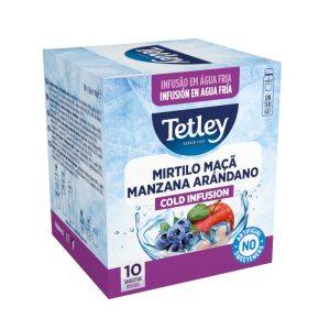 Chá Gelado Tetley Mirtilo e Maçã Cold Infusion, 10 Saquetas