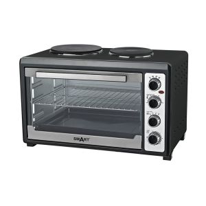 Fogão Eléctrico SMART 2 Bocas Com Forno 60L 2500W, Preto