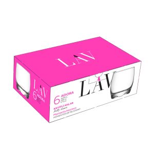 Jogo 6 Copos Whisky Adora LAV, 290 ml