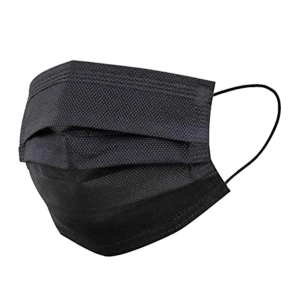 Máscaras Cirúrgicas Descartáveis Pretas, 50 un