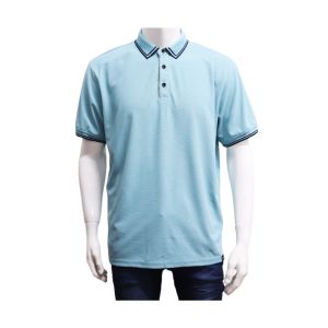 Camiseta AIIZ com Gola, Azul Ciano
