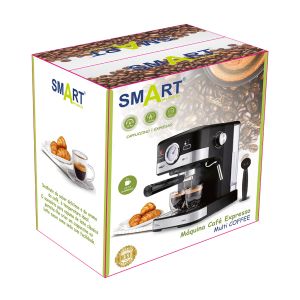 Máquina de Café SMART Expresso Capuccino 1.5L 15Bar 1100W, Inox