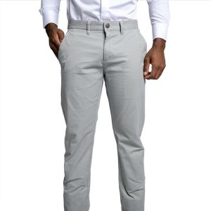 Calça Masculina Caqui AIIZ Slim Fit, Cinzento