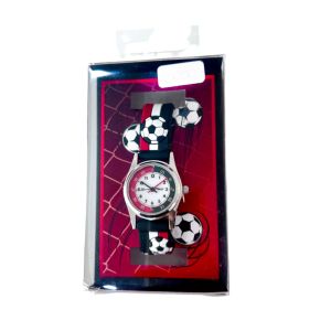 Relógio Infantil  Vermelho, Bola Branco e Preto 6+