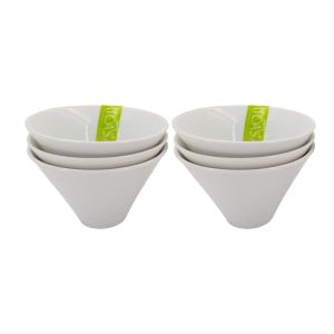 Jogo de 6 Tigelas Cone Riscas 11cm Krix Porcelana Micasa