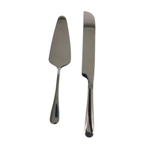 Faca e Espátula Para Bolo Micasa Home & Kitchen Inox, 2 Pcs