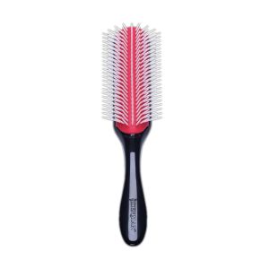 Escova Grande Denman D4 Clássica de 9 Filas - Denman D4 Original Styler 9 Row, Preta e Vermelha