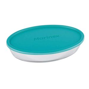 Assadeira de Vidro Oval com Tampa Marinex, 3.2 L
