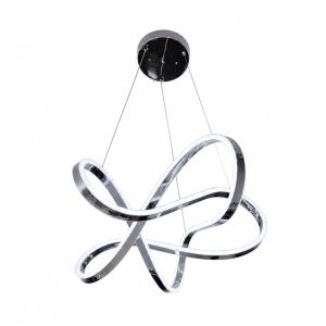 Candeeiro LED Pendente Cromado, Moderno