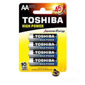 Pilha Alcalina Toshiba AA, 4 Unidades