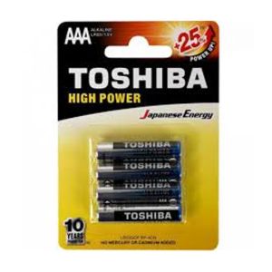 Pilha Alcalina Toshiba AAA, 4 Unidades