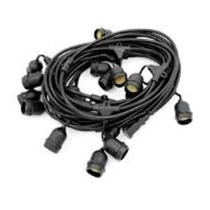 Cordão de Iluminação 10m Com  Preto, 20 Bocais
