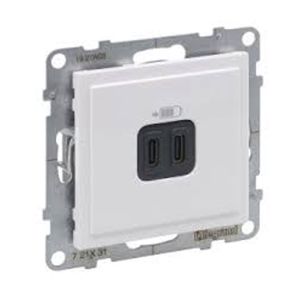 Tomada USB Tipo‑C Dupla Legrand, Branco