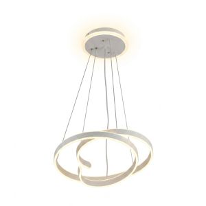 Candeeiro LED Suspenso 2 Anéis com Globo Branco, Branco