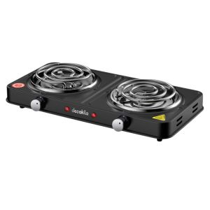 Fogão Elétrico Portátil Decakila 2 Bocas 1000W, Inox