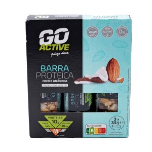 Barra Proteica Go Active Coco e Amêndoa, 3x35g