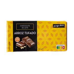 Chocolate de Leite Pingo Doce Arroz Tufado, 100g