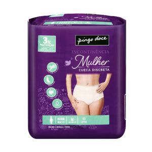 Cueca para Incontinência Mulher Pingo Doce Discreta Médio, 10 Unidades