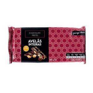Chocolate Preto Pingo Doce Avelãs Inteiras, 100g