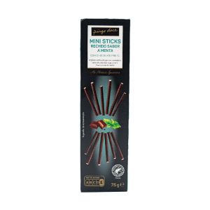 Mini Sticks Recheio de Menta Pingo Doce Chocolate Preto, 75 g