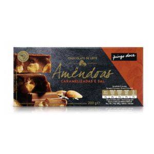 Chocolate de Leite com Amêndoas e Caramelo Salgado Pingo Doce, 200 g