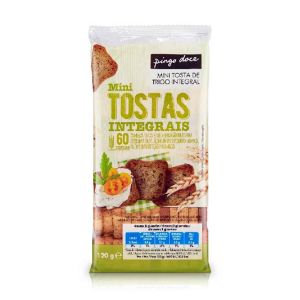 Mini Tostas Integrais Pingo Doce, 120 g
