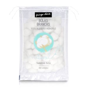 Bolas de Algodão Brancas Pingo Doce, 100 un