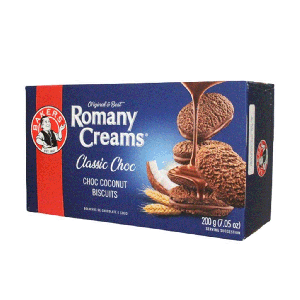 Bolachas Bakers Romany Creams Chocolate e Coco, 200 g