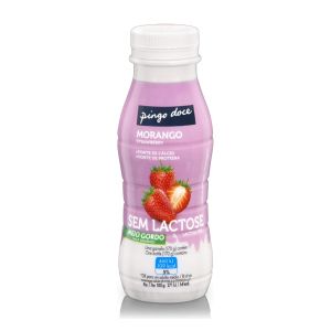 Iogurte Líquido sem Lactose Morango Pingo Doce, 4 x 170 g