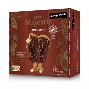 Gelado Pingo Doce Majestic Amêndoas, 6 Unidades