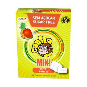 Pastilhas Gorilo Mix Tutti Frutti Sem Açúcar, 14 Pastilhas