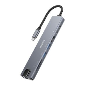 Adaptador Yesido HB27 Hub Type-C 8 em 1, Cinzento