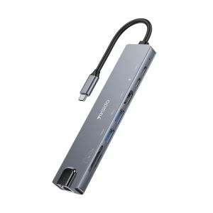 Adaptador Hub 8 em 1 Yesido HB27 com Carregamento Rápido PD 100W