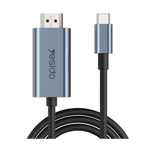 Adaptador de Cabo de Vídeo HD 4K Yesido HM10 HDMI para USB-C, 2 m 
