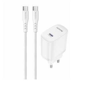 Carregador Rápido Yesido YC107 PD 35W Type-C para Type-C, Branco 