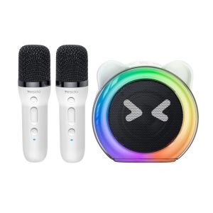 Coluna de Som com 2 Microfones Wireless Yesido YSW-36, Branco