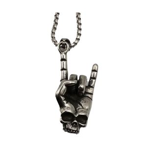 Colar Masculino de Aço Inoxidável Medalha 21753 Silver, 60mm