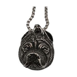 Colar Masculino de Aço Inoxidável Medalha 21825 Silver, 60mm