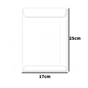 Envelope A5 Branco com Fita, 17x25 cm