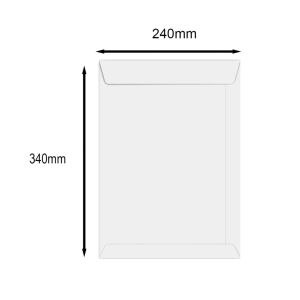 Envelope A4 Branco com Fita, 240x340 mm