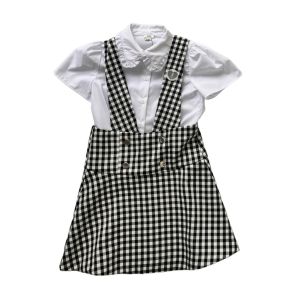 Vestido Infantil com Camisa River Island 5 a 6 Anos, Preto/Branco