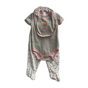 Conjunto Infantil Duck Duck 3 a 6 Meses, Castanho