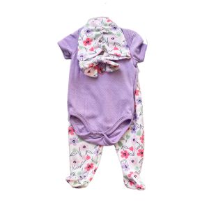 Conjunto Infantil Duck Duck 3 a 6 Meses, Lilás